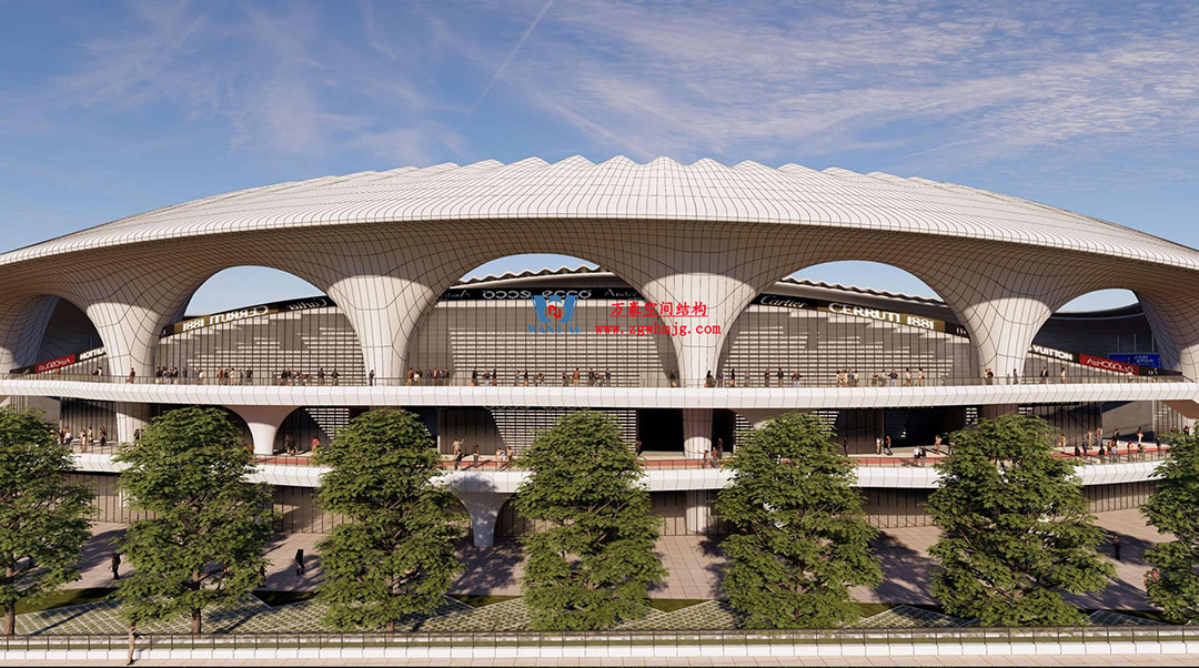 萬豪中標(biāo)-山東蓬萊PEFE膜結(jié)構(gòu)體育場(chǎng)